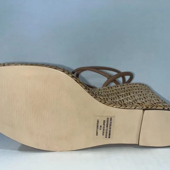 NEW Steve Madden Women's Unify Platform Wedge Sandals in Natural Raffia Size 11M
