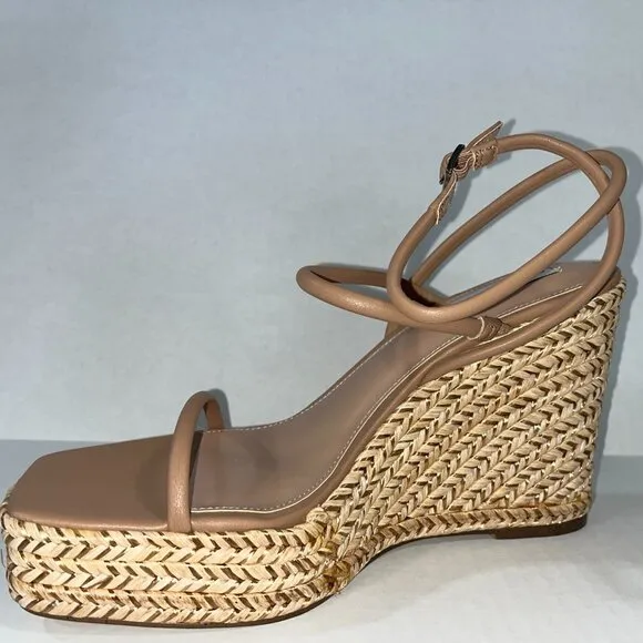 NEW Steve Madden Women's Unify Platform Wedge Sandals in Natural Raffia Size 11M