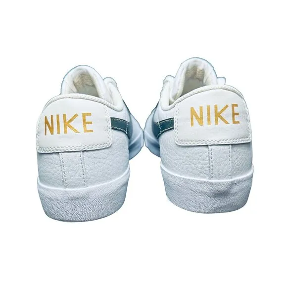 🤩New Sz 10 Mens Shoes Nike Blazer Low Premium White Metallic Gold BQ7460-101