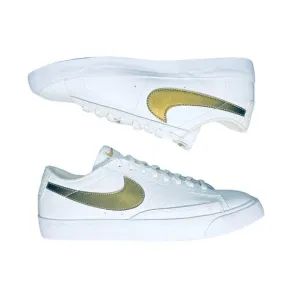 🤩New Sz 10 Mens Shoes Nike Blazer Low Premium White Metallic Gold BQ7460-101