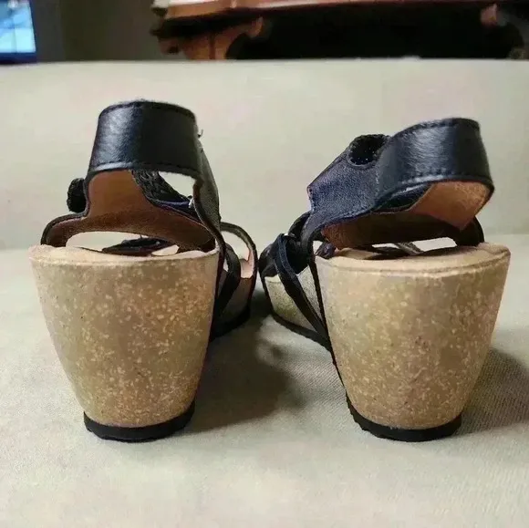 New Taos Julia Wedge Sandals Size Eu 41 / Us 10-10.5 Woven Strappy Cork