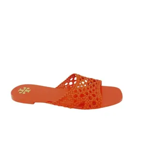 NEW Tory Burch Woven Slide Sandals Womens 6.5 Luxury Designer Casual Chic Orange