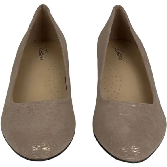 New Trotters Women Shoes US 10 Kitten Heel Pumps Kiera Tan Gold Pointed Toes