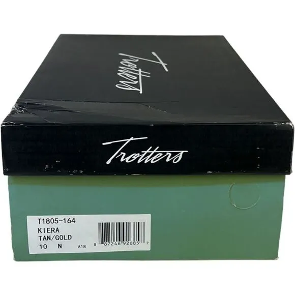 New Trotters Women Shoes US 10 Kitten Heel Pumps Kiera Tan Gold Pointed Toes