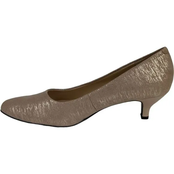 New Trotters Women Shoes US 10 Kitten Heel Pumps Kiera Tan Gold Pointed Toes