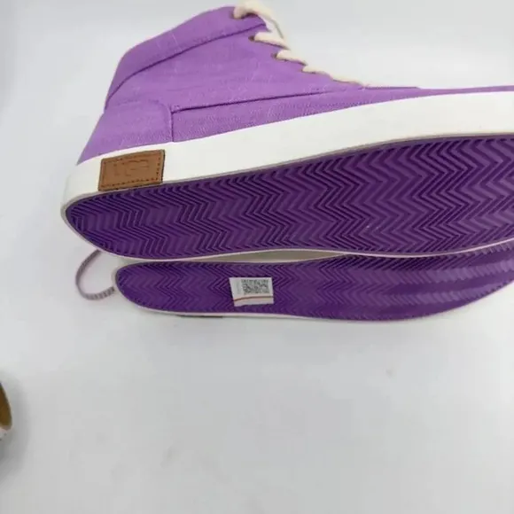 NEW UGG High-Top Sneaker Shoes Lace-Up Side-Up Canvas Upper Purple Womens 6W
