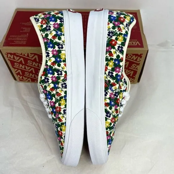 New Vans Authentic Floral White Classic Canvas shoes Sneakers NIB Adorable