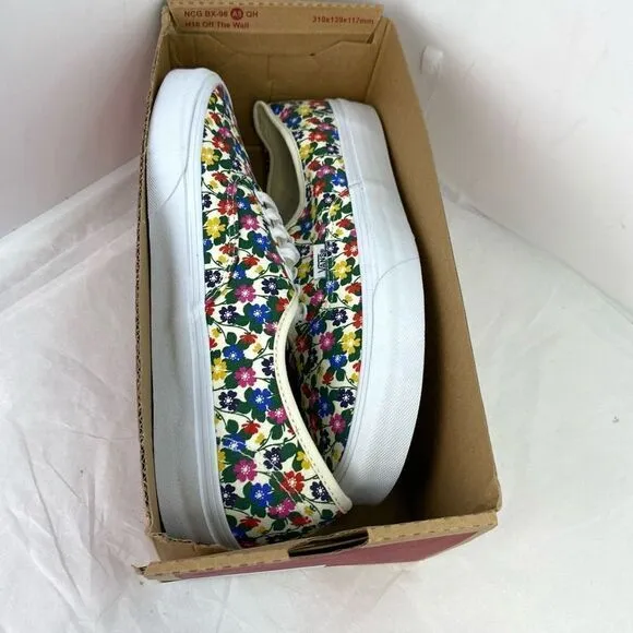 New Vans Authentic Floral White Classic Canvas shoes Sneakers NIB Adorable