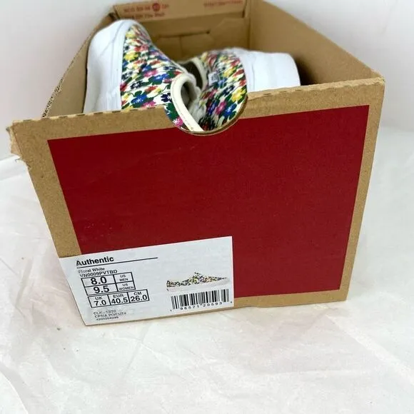 New Vans Authentic Floral White Classic Canvas shoes Sneakers NIB Adorable