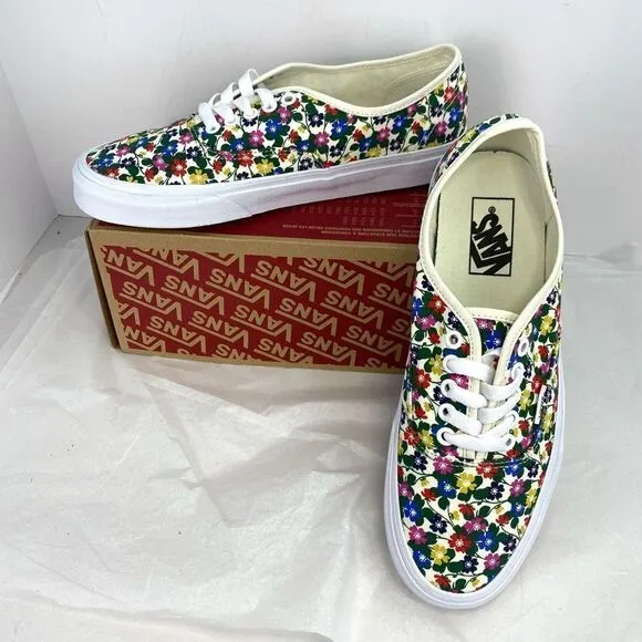 New Vans Authentic Floral White Classic Canvas shoes Sneakers NIB Adorable