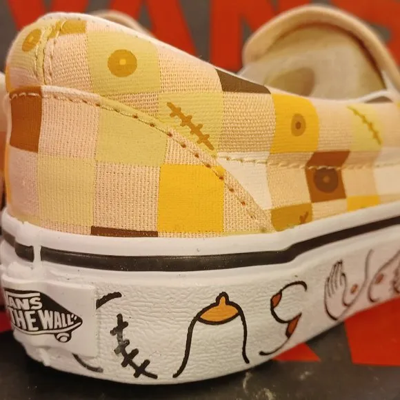 New VANS Classic Slip On Breast Cancer Awareness Checkerboard Shoes