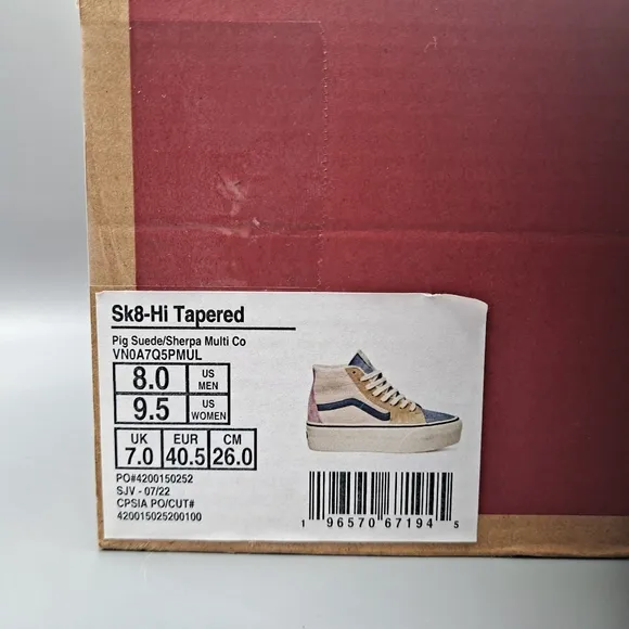New Vans Sk8-Hi Top Tapered Stackform Platform Pig Suede Sherpa Faux Fur Cream