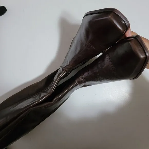 NEW Vince Camuto Librina Knee High Boots Womens 9 Chocolate Brown Chic City