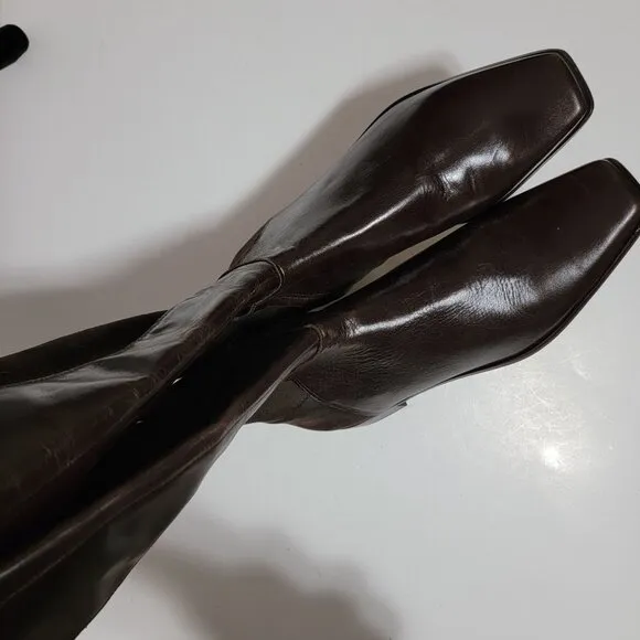 NEW Vince Camuto Librina Knee High Boots Womens 9 Chocolate Brown Chic City