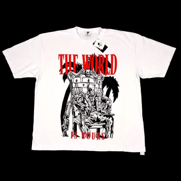 New Warren Lotas The World Is Yours Scarface Tee T Shirt White XXL 2XL Rare B4