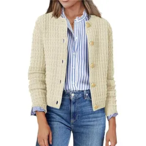 NEW Women's 2025 Cardigan Sweaters Button Down Crew Neck Open Front Long Sleeve
