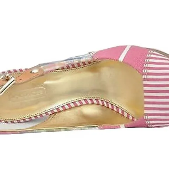 New Coach Berli Platform slingback sandal Madras/ Pink