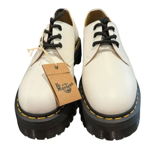 NEW Dr. Martens Women's 1461 Quad White Platform Derby Shoes 10