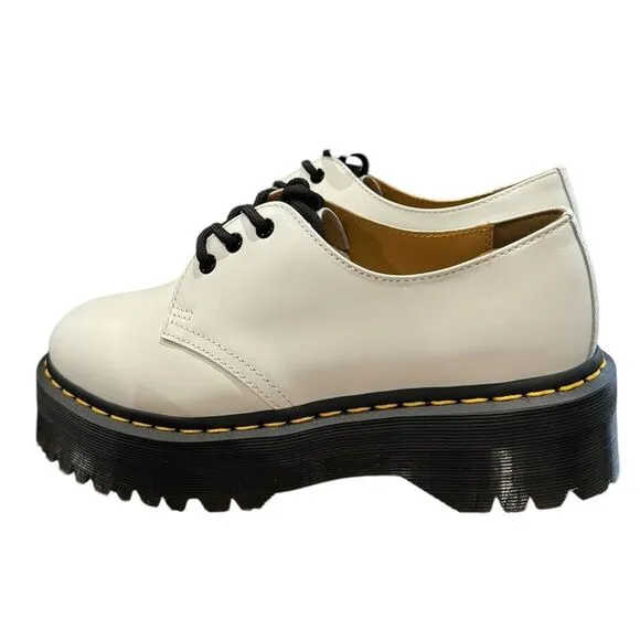 NEW Dr. Martens Women's 1461 Quad White Platform Derby Shoes 10
