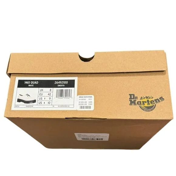 NEW Dr. Martens Women's 1461 Quad White Platform Derby Shoes 10