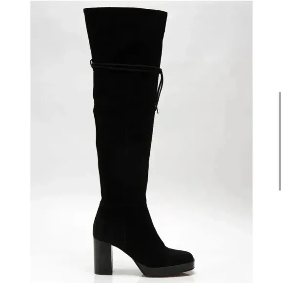 NEW Free People Echo Suede Over-the-Knee High Heel Boots size 38 US 7.5