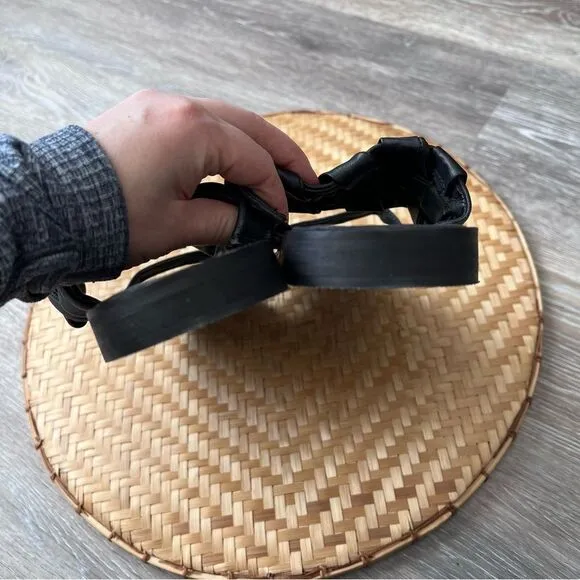 NEW free people winding rivers black woven slide sandals women’s size 38