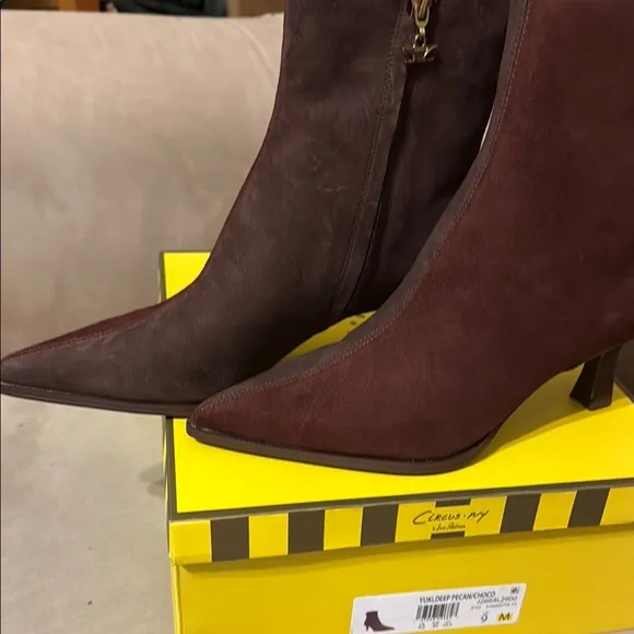 NIB Circus NY Sam Edelman Yuki Elegant Ankle Boots size 9 deep pecan/dark choc