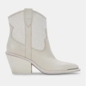 NIB Dolce Vita Nashe Women's Off White Pearl Ankle Boots Size 8