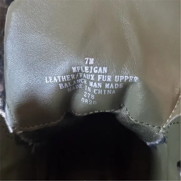 NIB MARC FISHER Leigan Olive Sherpa Suede Lace Up Lug Sole Hiker Bootie 7