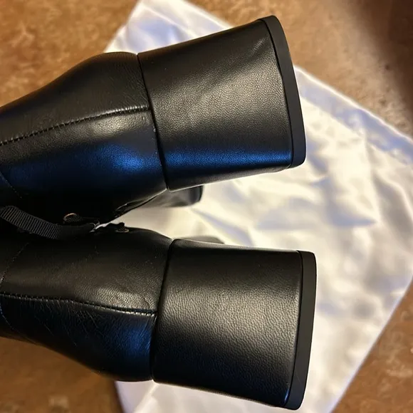 NIB Suzanne Rae Lady Boots 38 black nappa leather