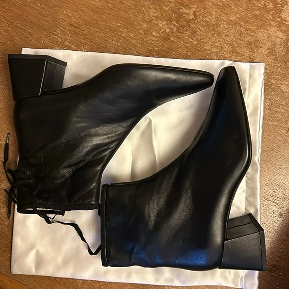 NIB Suzanne Rae Lady Boots 38 black nappa leather