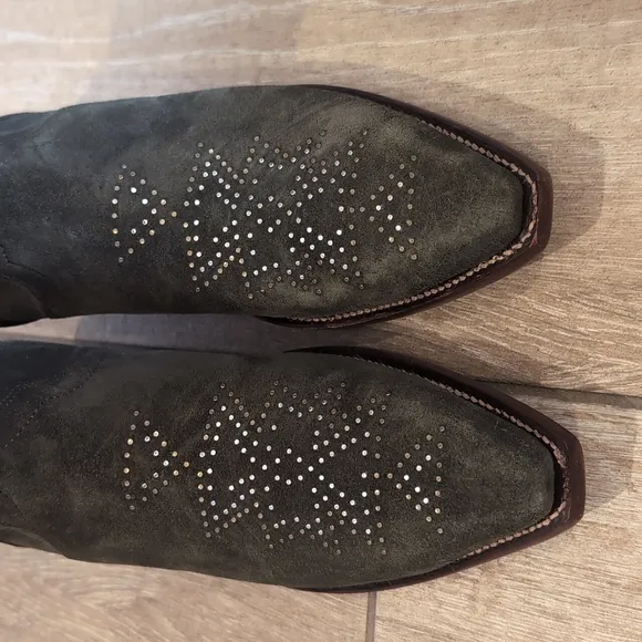 NIB Tecovas Olive Suede Dakota Boots SZ 8.5