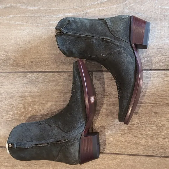 NIB Tecovas Olive Suede Dakota Boots SZ 8.5