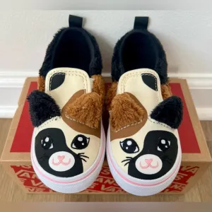 NIB Vans Asher V Calico Cat Baby/Toddler Girls Slip On Velcro Shoes, Size 4T, 5T