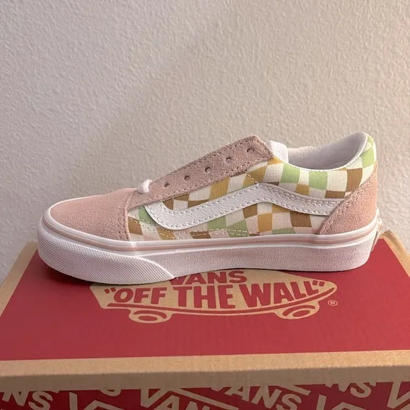 NIB [Vans] Old Skool Shoe Sneaker Tennis Shoes in Multi/True White Kids Sz 12.0