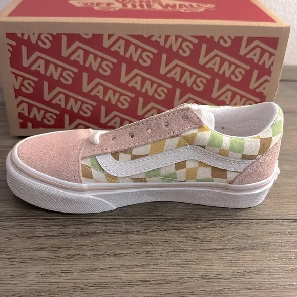 NIB [Vans] Old Skool Shoe Sneaker Tennis Shoes in Multi/True White Kids Sz 12.0