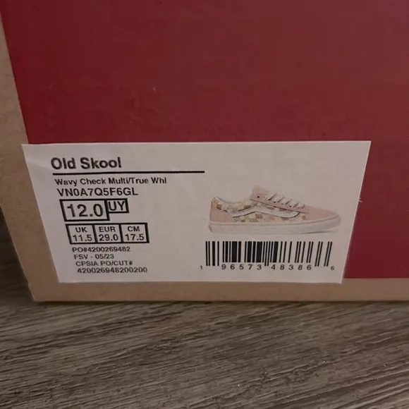NIB [Vans] Old Skool Shoe Sneaker Tennis Shoes in Multi/True White Kids Sz 12.0