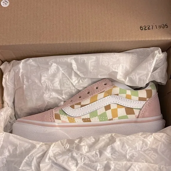 NIB [Vans] Old Skool Shoe Sneaker Tennis Shoes in Multi/True White Kids Sz 12.0