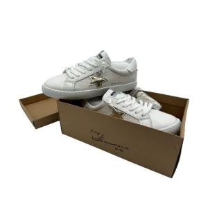 NIB VINTAGE HAVANA Sneaker Shoes CARLA Off white Croco 8 or 8.5 Xtra Shoelaces