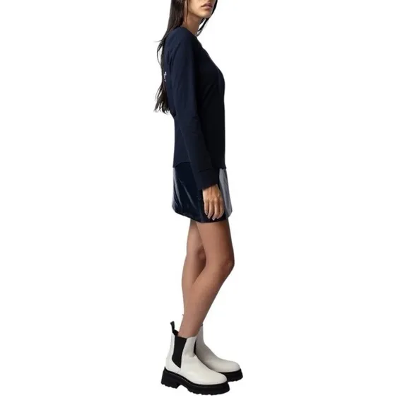 NIB Zadig &amp; Voltaire Boots 36 (5) Ride Chelsea in Ice Genuine Leather