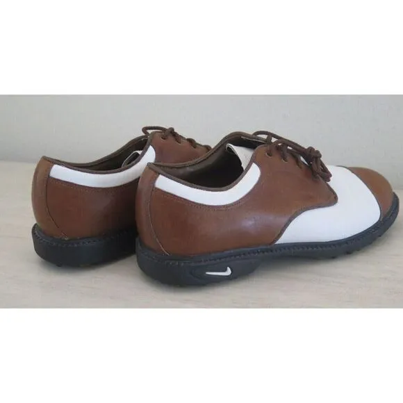 Nike 192049 221 Women's Sz 5.5 Brown/White Leather Classic Golf Shoes
