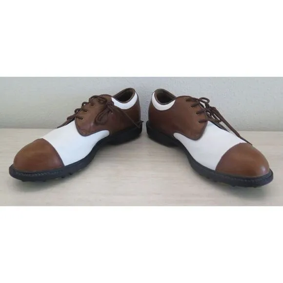 Nike 192049 221 Women's Sz 5.5 Brown/White Leather Classic Golf Shoes