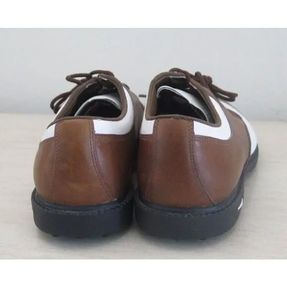 Nike 192049 221 Women's Sz 5.5 Brown/White Leather Classic Golf Shoes