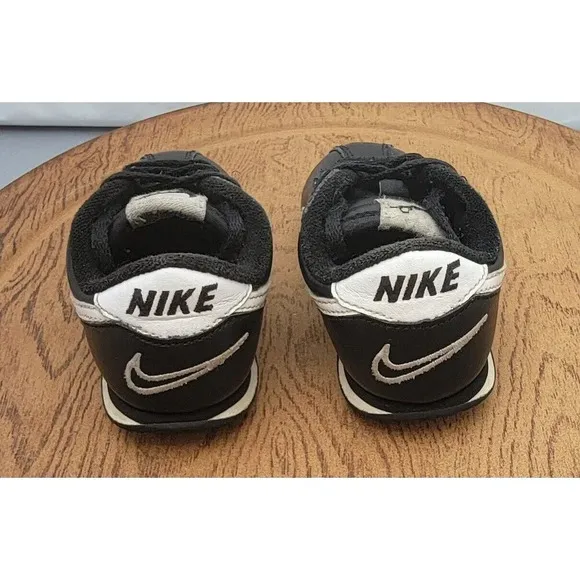Nike Air Cortez Black Leather Baby Shoes Sz 6C Baby 316606-011