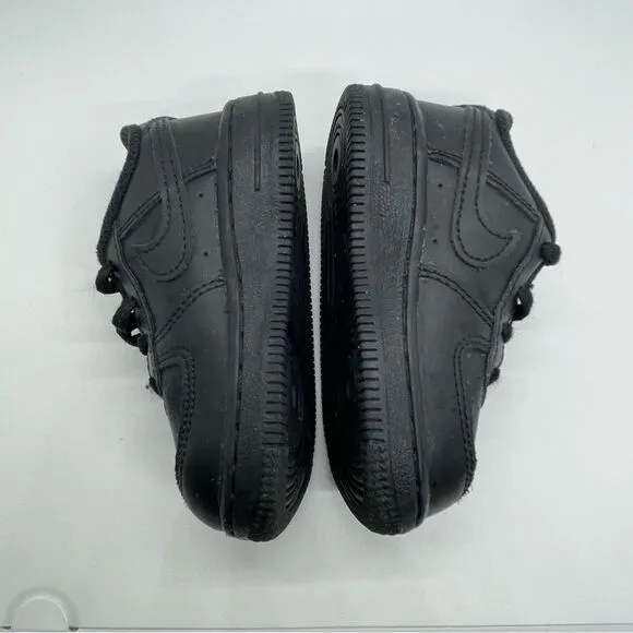 Nike Air Force 1 black kids shoes infant toddler size 6C lace 6 C basketball