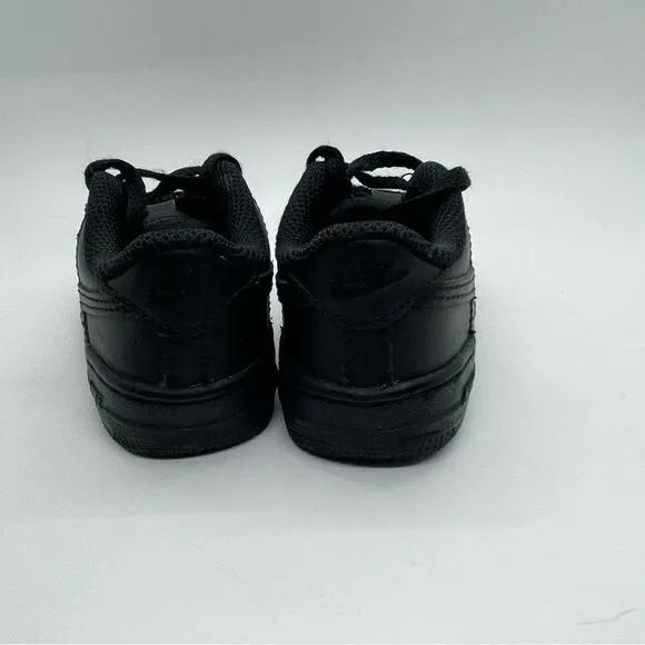 Nike Air Force 1 black kids shoes infant toddler size 6C lace 6 C basketball