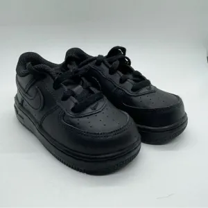 Nike Air Force 1 black kids shoes infant toddler size 6C lace 6 C basketball
