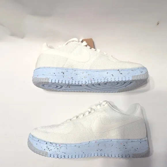 Nike Air Force 1 Crater FlyKnit Womens Athletic Shoes Sneakers NIB New White 7.5