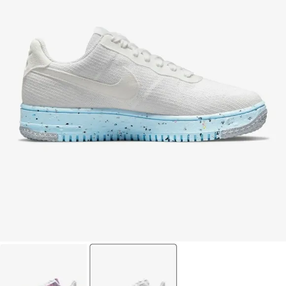 Nike Air Force 1 Crater FlyKnit Womens Athletic Shoes Sneakers NIB New White 7.5