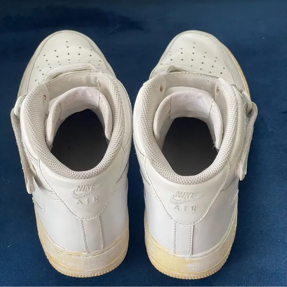 Nike Air Force 1 Mid '07 Shoes Mens 10 White High Top Strap 315123-111